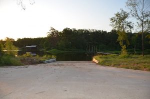 Lake Fork Farm Our 30' wide private boat ramp with lots of concrete for easy backing - we custom made our ramp, it's steeper than usual to float you faster and runs 35' back under water, much more length than you'll ever need.